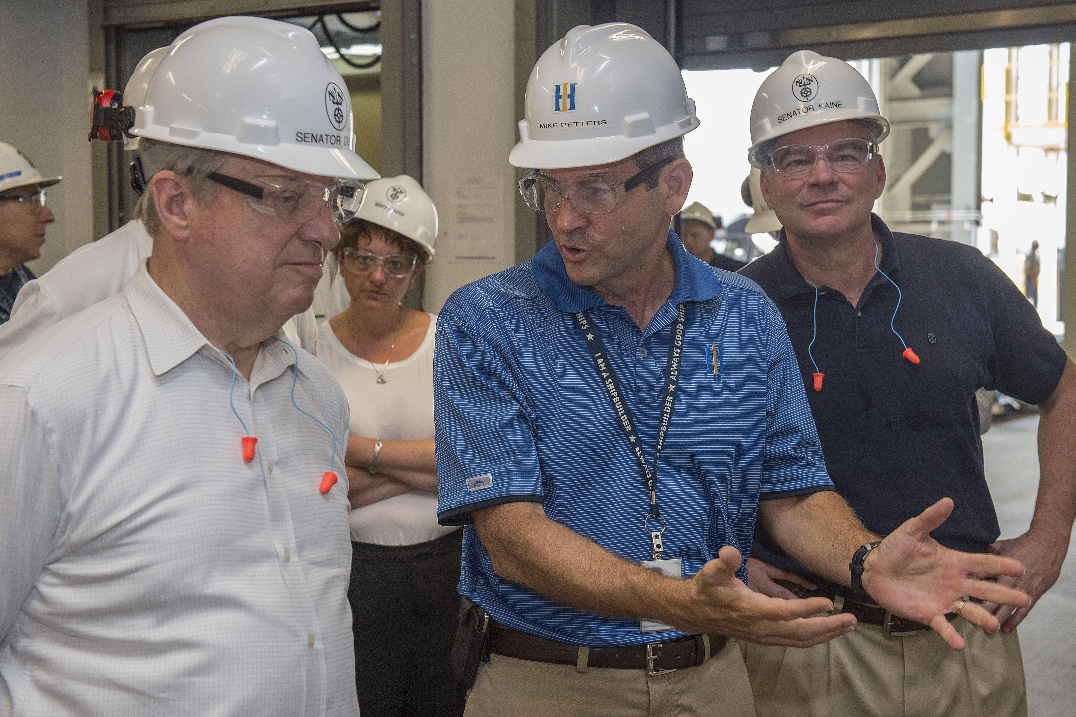 Senators Visit, Mike Petters, Dick Durbin, Tim Kaine