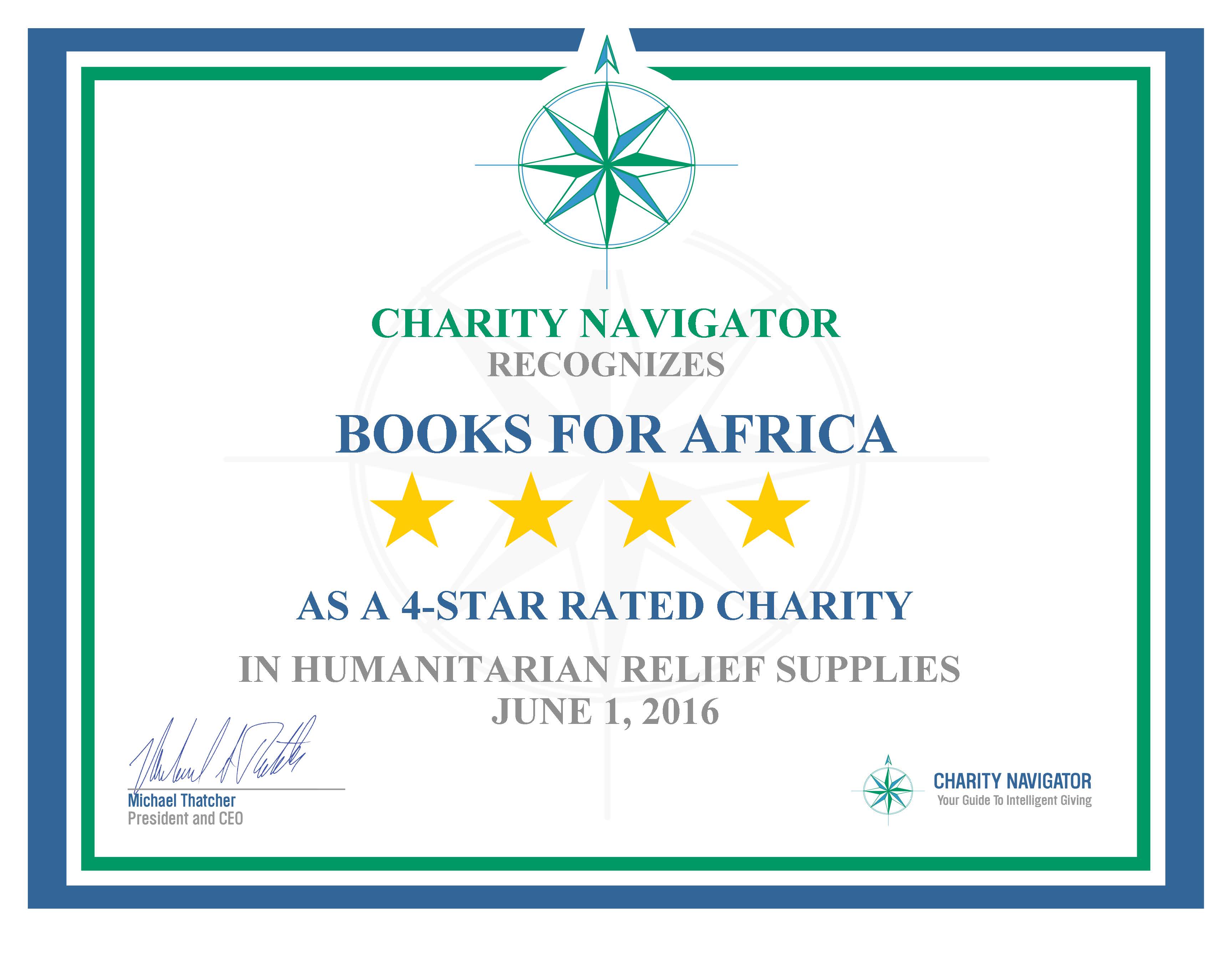 Charity Navigator Certificate