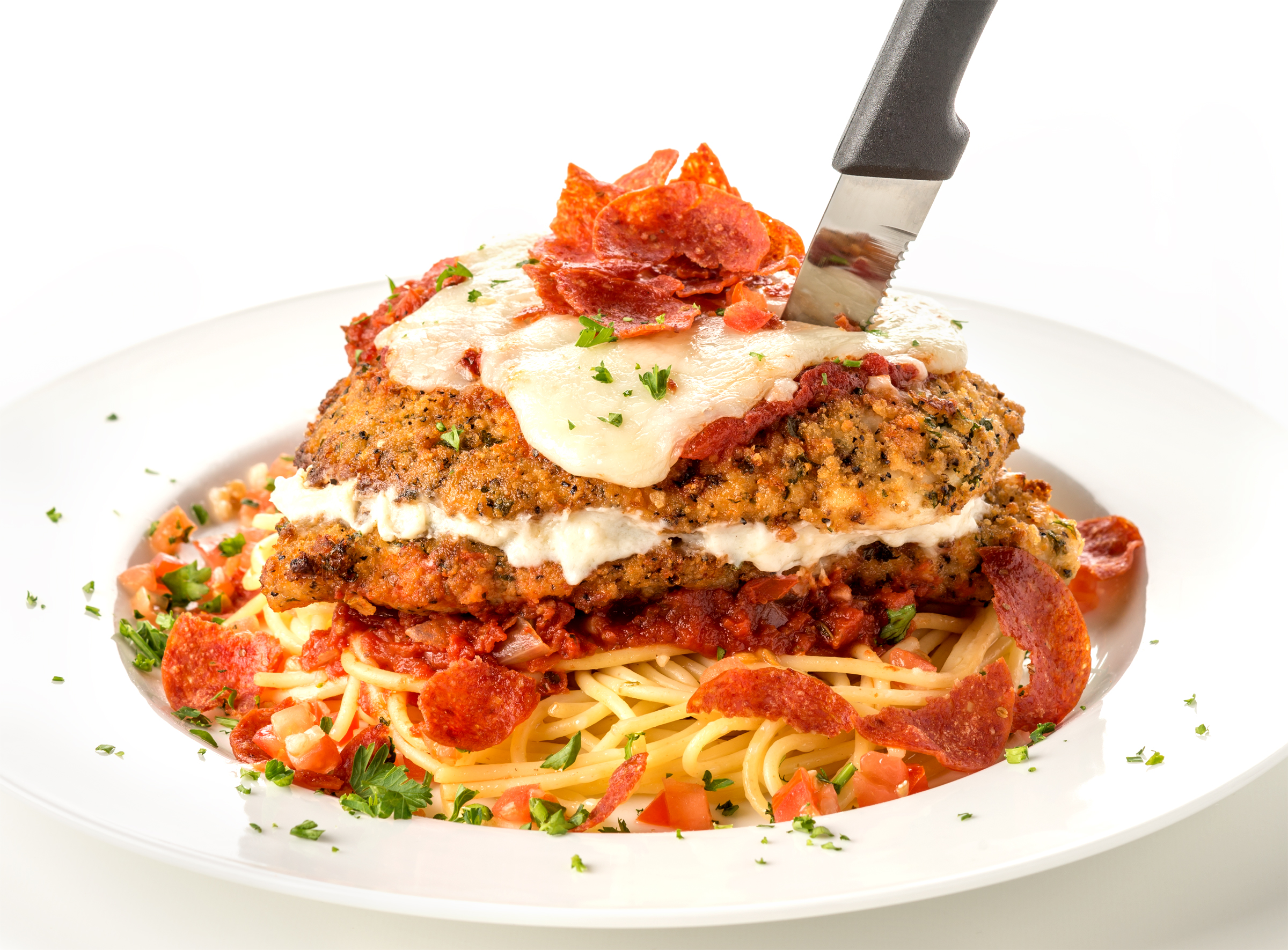 Spaghetti Warehouse Double Down Chicken Parmigiana