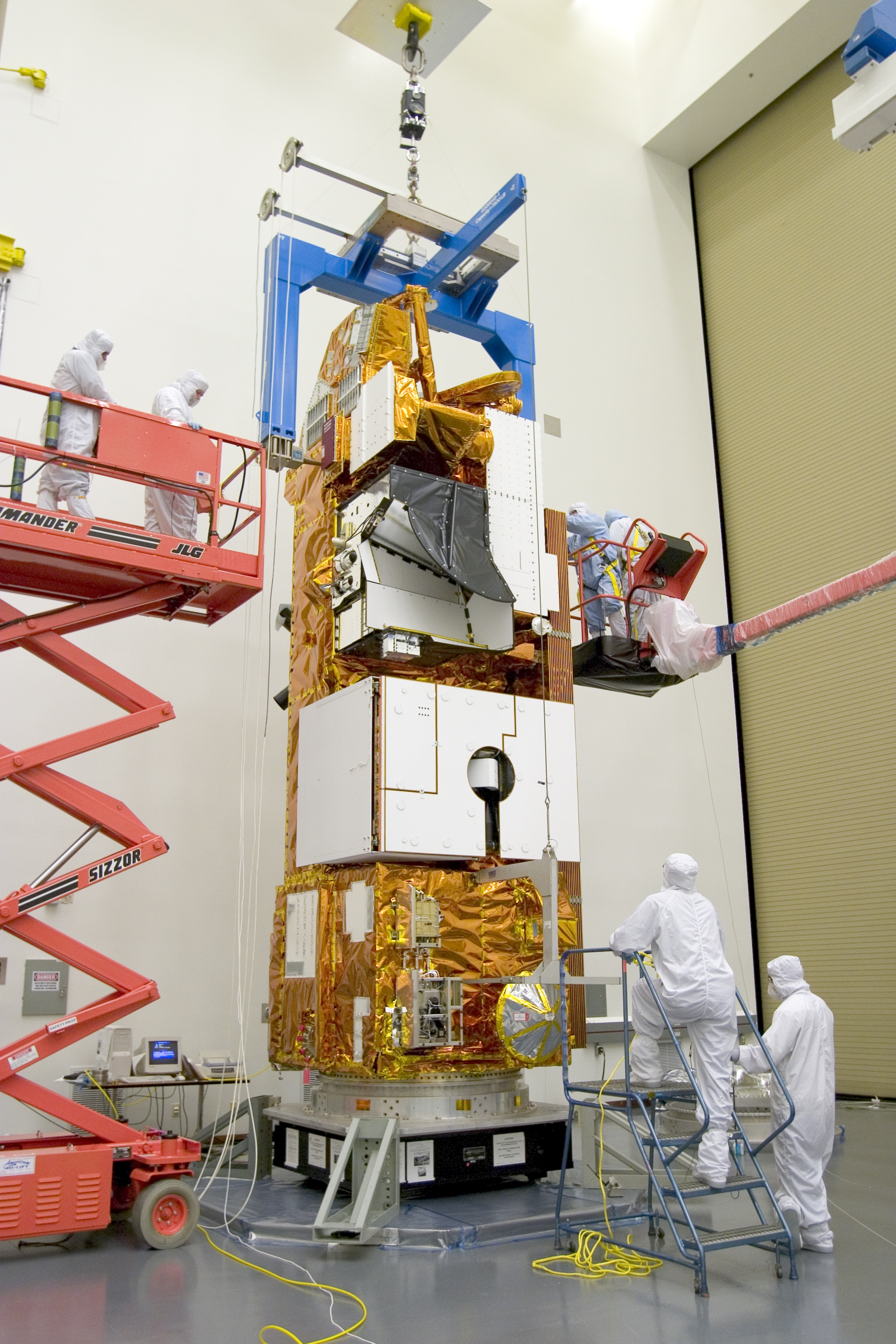 The Aura spacecraft is shown