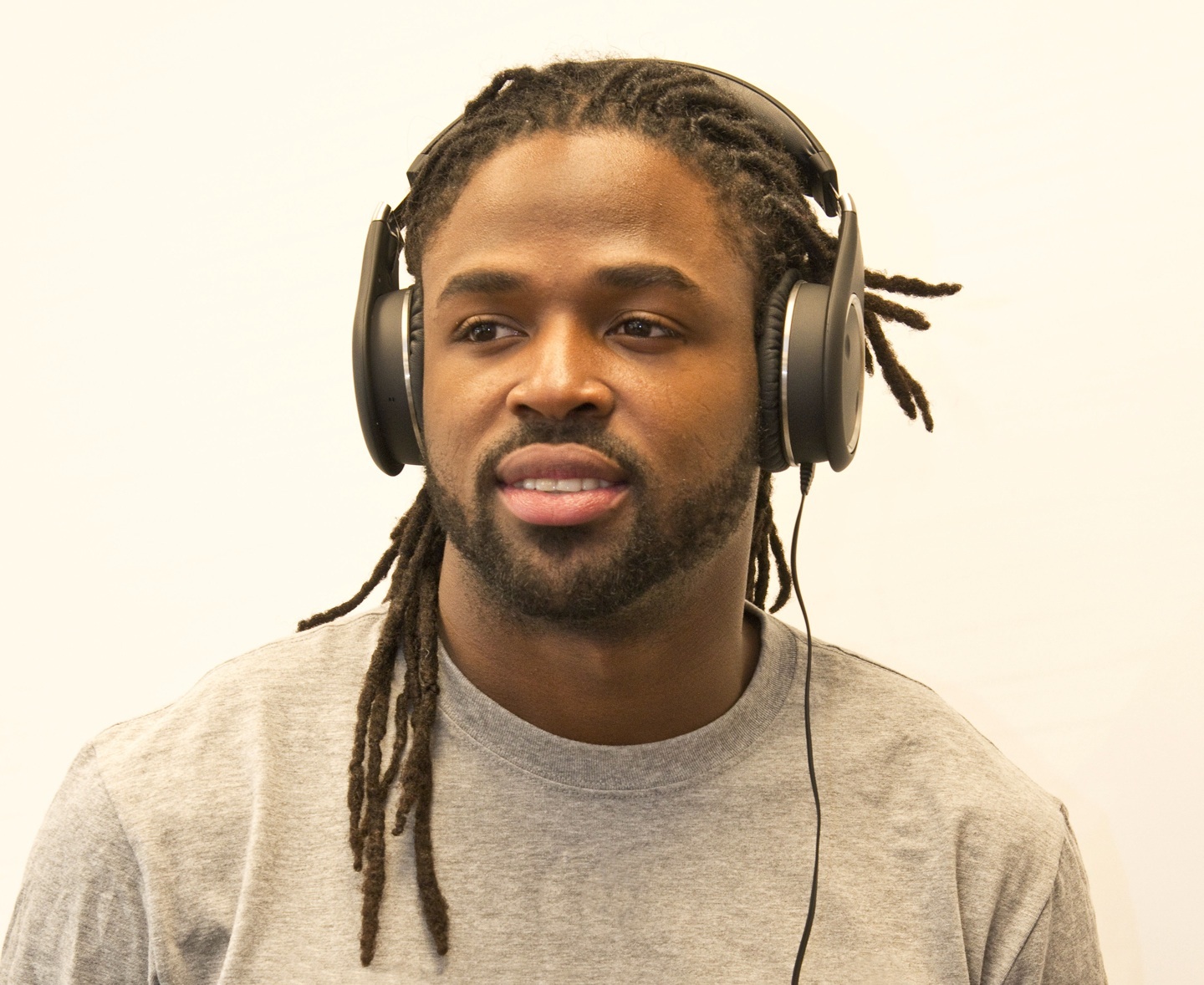 World champion wide receiver Torrey Smith sporting Polk headphones