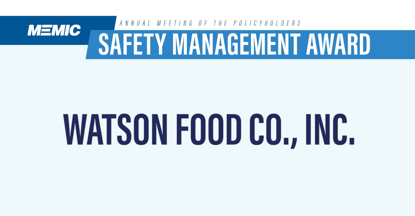 Safety Management Award - Watson Inc.