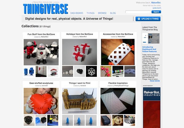 MakerBot's Thingiverse Collections