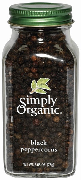 Simply Organic Whole Black Peppercorns
