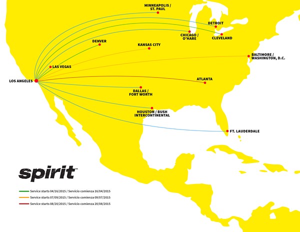 Spirit Airlines Flights To/From LAX (a)