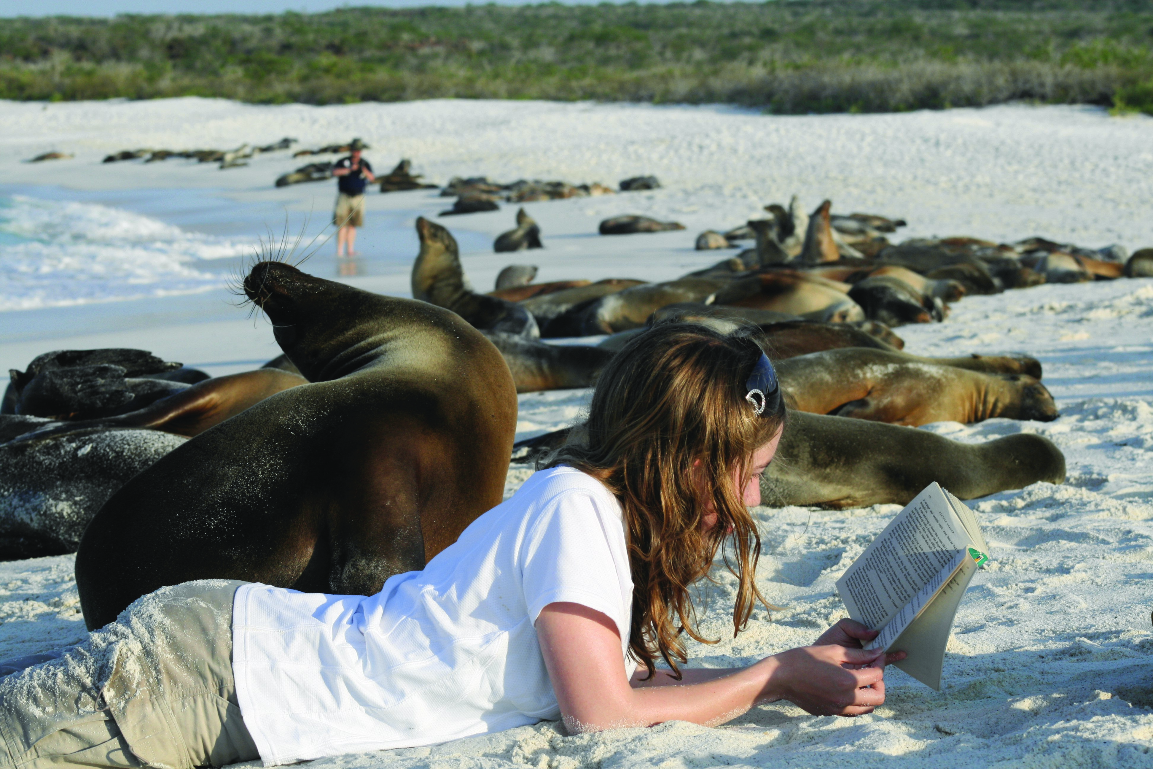 Galapagos kid reading