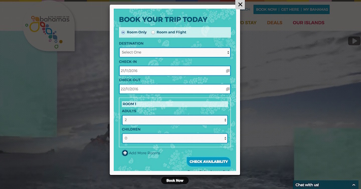Bahamas.com booking engine
