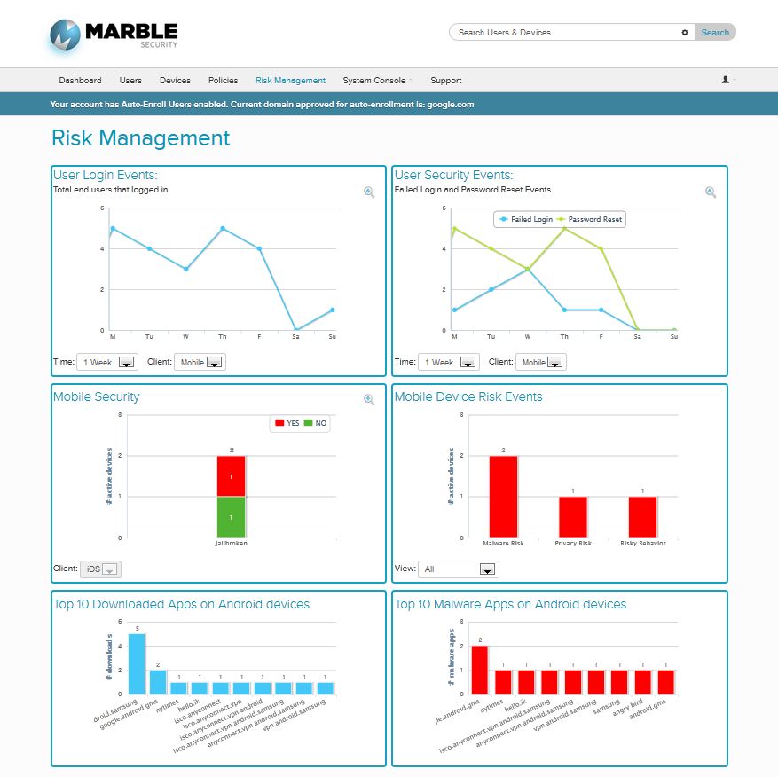 Marble Security Risk Management 