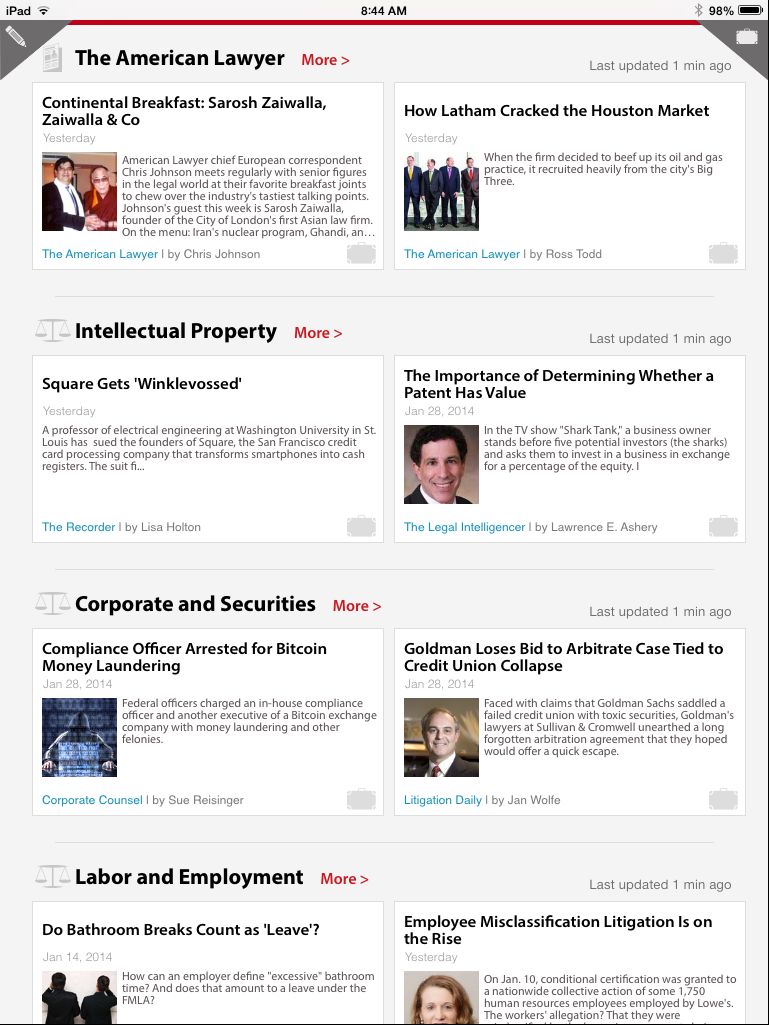 Law.com App Screenshot 